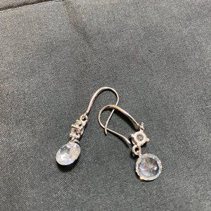 Leverback CZ Dangle Earrings